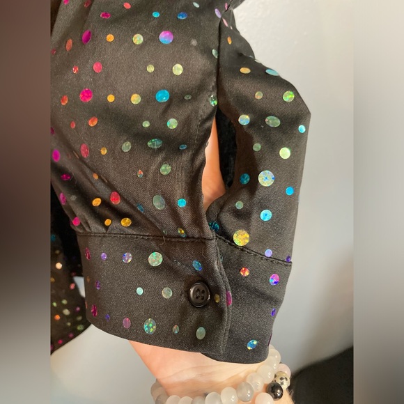 Dreamguy mens black rainbow sequin button up shirt - Picture 5 of 6
